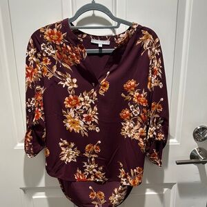 Floral Burgundy Women's Top